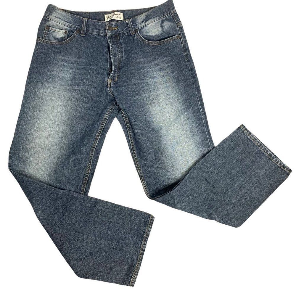 Vintage Mens Fred & Howard Denim Jeans 33 Med Wash Button Fly Straight Leg
